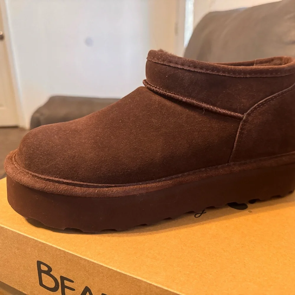 BearPaw Brown Ankle Booties - Picture 3 of 5